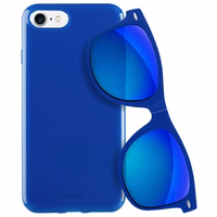 PURO Sunny Kit - dėklas set iPhone SE (2022/2020) / 8/7 + foldable sunglasses (mėlynas)