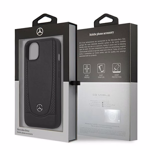 Mercedes MEHCP15MARMBK iPhone 15 Plus 6.7" juodas kietasis dėklas odinis Urban stiliaus