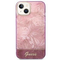 Guess GUHCP14MHGJGHP iPhone 14 Plus 6.7 "rožinis/rožinis kietas dėklas Jungle Collection