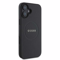 Dėklas telefonui Guess Grūdėtas auksinis žiedas MagSafe iPhone 16 Plus - juodas