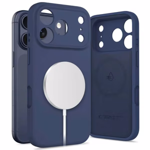 Tech-Protect Silicone MagSafe deklas, skirtas iPhone 17 Pro - Tamsiai melynas