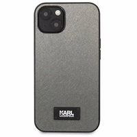 Karl Lagerfeld KLHCP13SSFMP2DG iPhone 13 mini 5,4 "sidabrinis kietas dėklas Saffiano Plaque