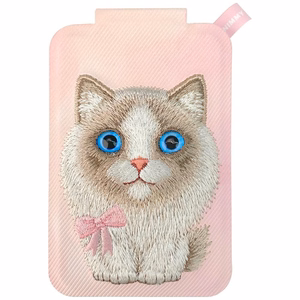 Nimmy New Big-Eye Cute Pets 2.0 Cat magnetinis „MagSafe“ kortelių dėklas telefonui su stovu – rožinis