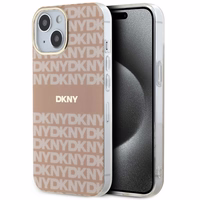 DKNY IML mono ir juostų magnetinis dėklas telefonui iPhone 15 / 14 / 13 - rožinis