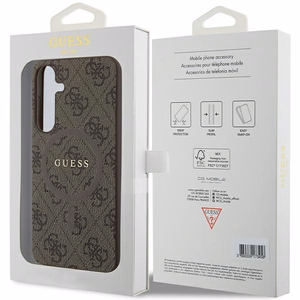 Guess 4G Collection Odinis Metalinis Logotipas Magnetinis dėklas telefonui Samsung Galaxy S24+ - rudas