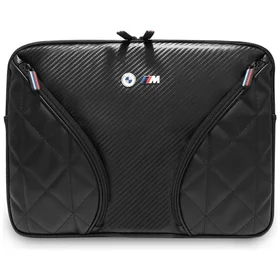 BMW Carbon Pockets & Metal Logo Sleeve 14 coliu nesiojamojo kompiuterio krepselis - juodas