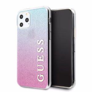 Guess GUHCN58PCUGLPBL iPhone 11 Pro розово-синий/розово-синий жёсткий чехол Glitter Gradient