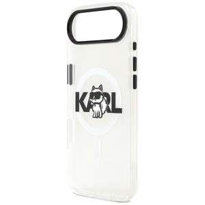 Karl Lagerfeld IML Choupette Sketch Logo Magnetinis dėklas telefonui iPhone Air - skaidrus