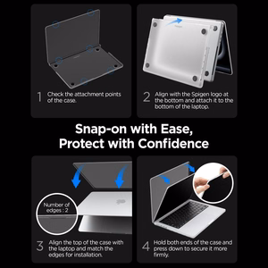 Spigen AirSkin dėklas, skirtas MacBook Pro 16" 2021 / 2023 / 2024 / 2025 / 2026 – skaidrus matinis