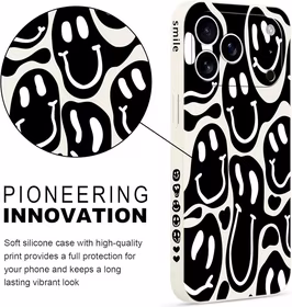 Pnakqil Iphone 17 Pro dėklas Blurry Smiles juodas