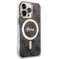 Guess GUHMP13LH4STK iPhone 13 Pro / 13 6.1" juodas/juodas kietas dėklas 4G MagSafe