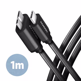 Axagon USB-C į Micro-B laidas 1m juodas BUMM3-CM10AB