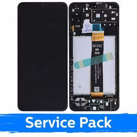 Ekranas skirtas Samsung A136 A13 5G juodas su rėmeliu (Service Pack)