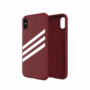 Adidas OR formuotas PU zomšos dėklas iPhone X / XS - bordo