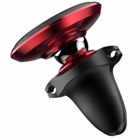 Automobilinis Laikiklis Baseus "Overseas Edition" Juodas / Raudonas (magnetinis / oro grotelės)