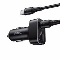 Įkroviklis automobilinis Hoco Z63A 42W (2xUSB 1xUSB-C LCD) juodas