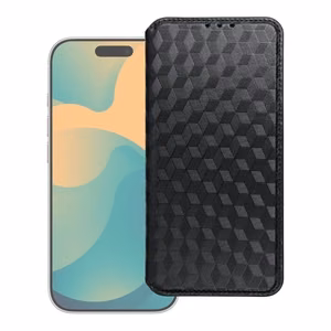Juodas Cubic Book atverčiamas dėklas, skirtas Motorola G57 POWER