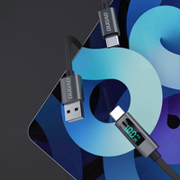 Dudao L7C USB-C - USB-C 100W kabelis su LED ekranu 1m - juodas