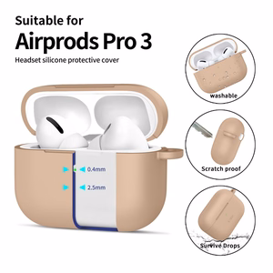 "Tech-Protect" silikoninis dėklas su kabliuku "AirPods Pro" - smėlio spalvos