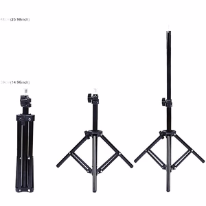 LED žiedinė lempa 16cm, su trikoju stovu iki 70cm ir dvigubu telefono laikikliu, USB