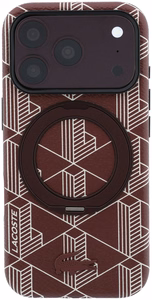 Dėklas Lacoste PVC Semi Wrap Blend Ring Stand MagSafe Apple iPhone 18 Pro tamsiai raudonas
