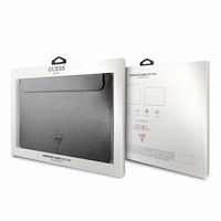 Guess Saffiano Triangle Logo dėklas 14" nešiojamam kompiuteriui - sidabrinis