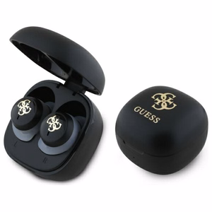 "Guess" "Bluetooth" ausinės GUTWSJ144ESK TWS + prijungimo stotelė juoda/juoda Iridescent 4G Spausdintas logotipas