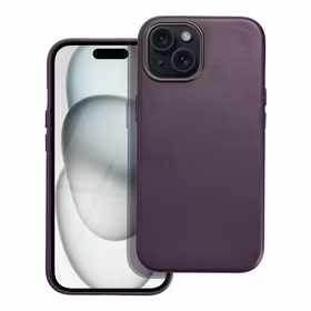 Dėklas Leather Mag Cover (MagSafe) skirtas iPhone 15 violetinis