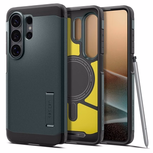 Spigen Tough Armor Mag MagSafe dėklas skirtas Samsung Galaxy S26 Ultra - žalias