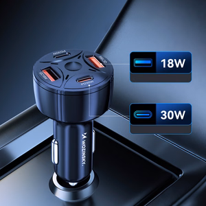 Wozinsky WLS-04 60W automobilinis įkroviklis, 2xUSB-C ir 2xUSB-A, juodas