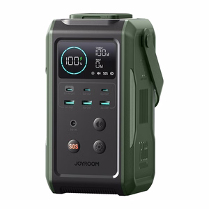 Išorinė baterija Joyroom JR-PBF10 75000mAh 100W 3x USB-C 3x USB-A su sulankstoma žibintuvėliu ir rankena (žalia)