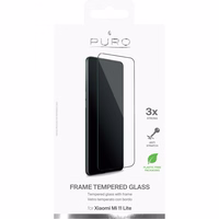PURO Frame Tempered Glass - Xiaomi Mi 11 LITE Tempered Glass apsauginis Glass (juodas Frame)