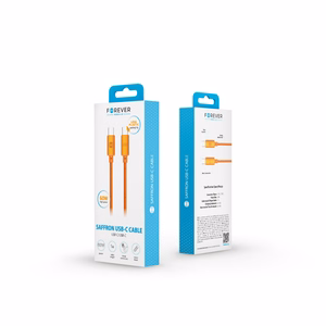 Forever Saffron laidas USB-C - USB-C 1,0 m 60W oranžinis