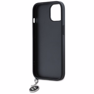 Karl Lagerfeld Saffiano Rhinestones & Charm dėklas telefonui iPhone 15 / 14 / 13 - juodas