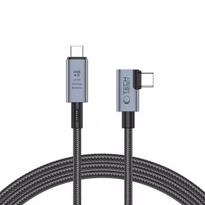 Tech-Protect UltraBoost Max L кабель USB-C 4.0 (прямой) USB-C 4.0 (угловой) PD 240W 8K 40Gbps 1.5м - серый