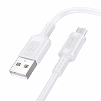 Borofone Kabelis BX111 Feliz - USB į Micro USB - 2,4A 1 metras baltas