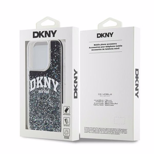 DKNY DKHCP15LLBNAEK iPhone 15 Pro6.1" juodas dėklas Liquid Glitter Big Logo