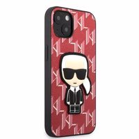 Karl Lagerfeld KLHCP13MPMNIKPI iPhone 13 6.1" kietas dėklas raudonas/raudonas Monograma Ikonik Pleistras