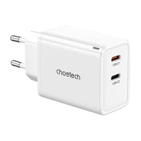 "Choetech" PD6013, GaN, 2x USB-C, PD65W tinklo įkroviklis (baltas)