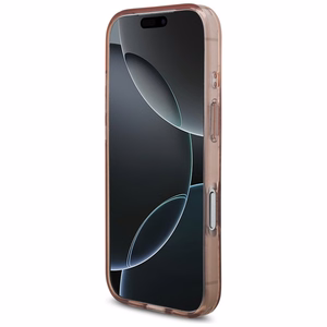 Dėklas Guess IML Flowers Strap MagSafe Apple iPhone 17 Pro rožinis
