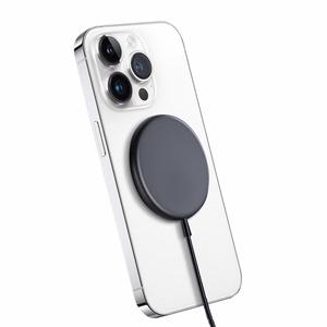 Crong MagSpot aliumininis 15 W magnetinis belaidis įkroviklis, suderinamas su MagSafe, grafito spalvos