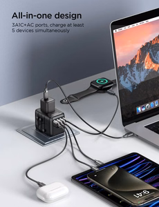 Universalus kelioninis įkroviklis Joyroom JR-TCW01 15W 3xUSB-A/USB-C juodas