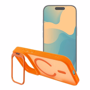 Case for iPhone 17 Pro / 18 Pro Forcell F-Protect Shadow Stand Premium compatible with MagSafe orange