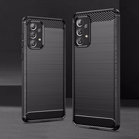 Carbon dėklas telefonui lankstus TPU dėklas Samsung Galaxy A73 juoda