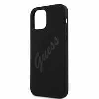 Guess GUHCP12LLSVSBK iPhone 12 Pro Max 6.7" juodas/juodas kietas dėklas Script Vintage