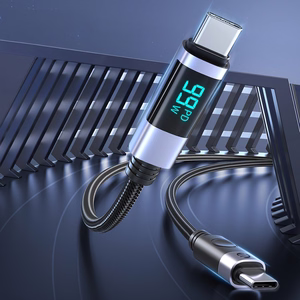 Orico LDC2C USB-C–USB-C PD laidas su LED ekranu, 100 W, 480 Mbps, 2 m, 2 vnt. – juodas