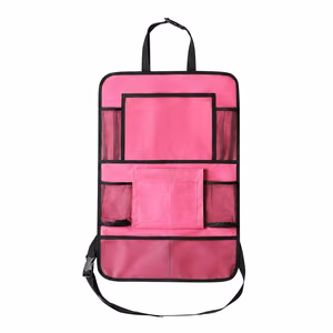 Car organizer for front seats with compartments pink