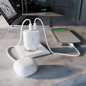 Puro PROLITE 10W 2x USB-A sieninis įkroviklis - baltas