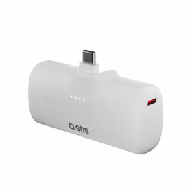 SBS EcoPower 5000 mAh 10W išorinė baterija su įmontuotu USB-C prievadu - balta