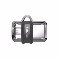 Sandisk Ultra Dual m3.0 USB atmintukas 64 GB USB Type-A / Micro-USB 3.2 Gen 1 (3.1 Gen 1) Juoda, Sidabras, Permatomas
